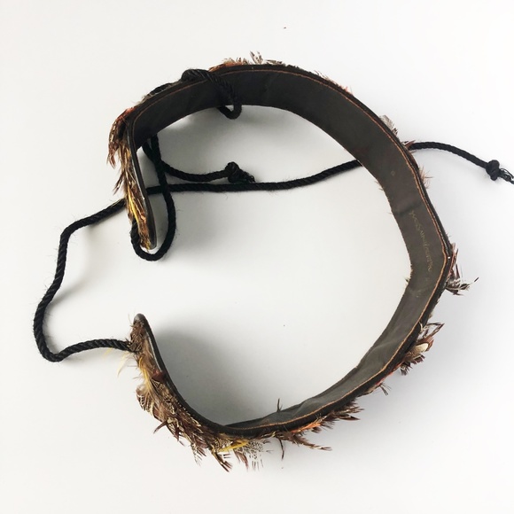 Yves Saint Laurent Belt Russian Tie Wrap with Feathers Rare 70s YSL Rive Gauche - Picture 7 of 12